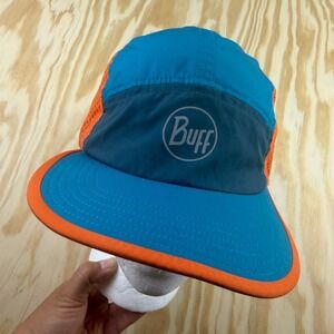 Buff Pack Run Cap Blue Orange Lightweight Breathable Trail Run Hat Adjustable